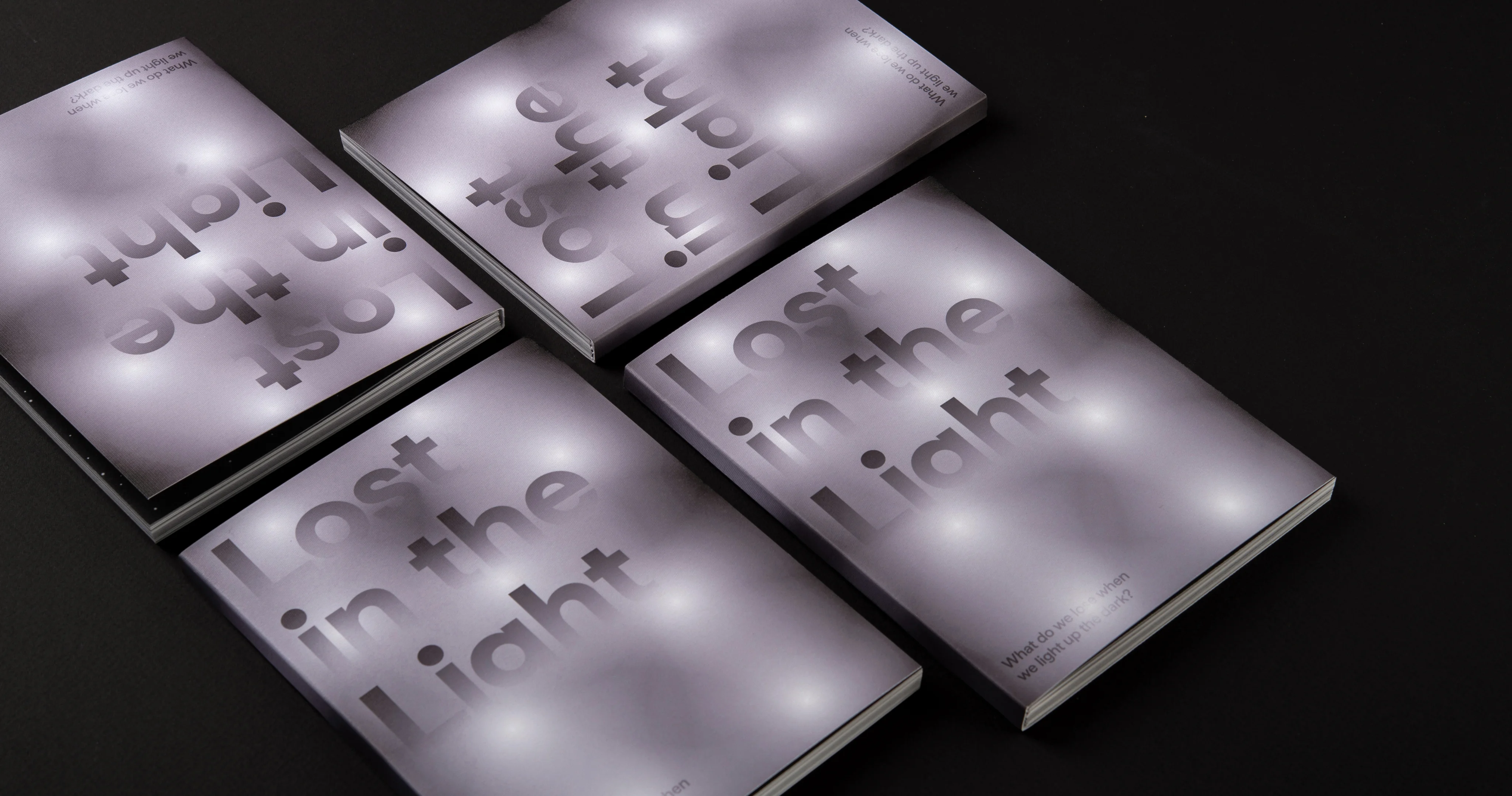 Silver publications with embossed Lost in the Light lettering.
