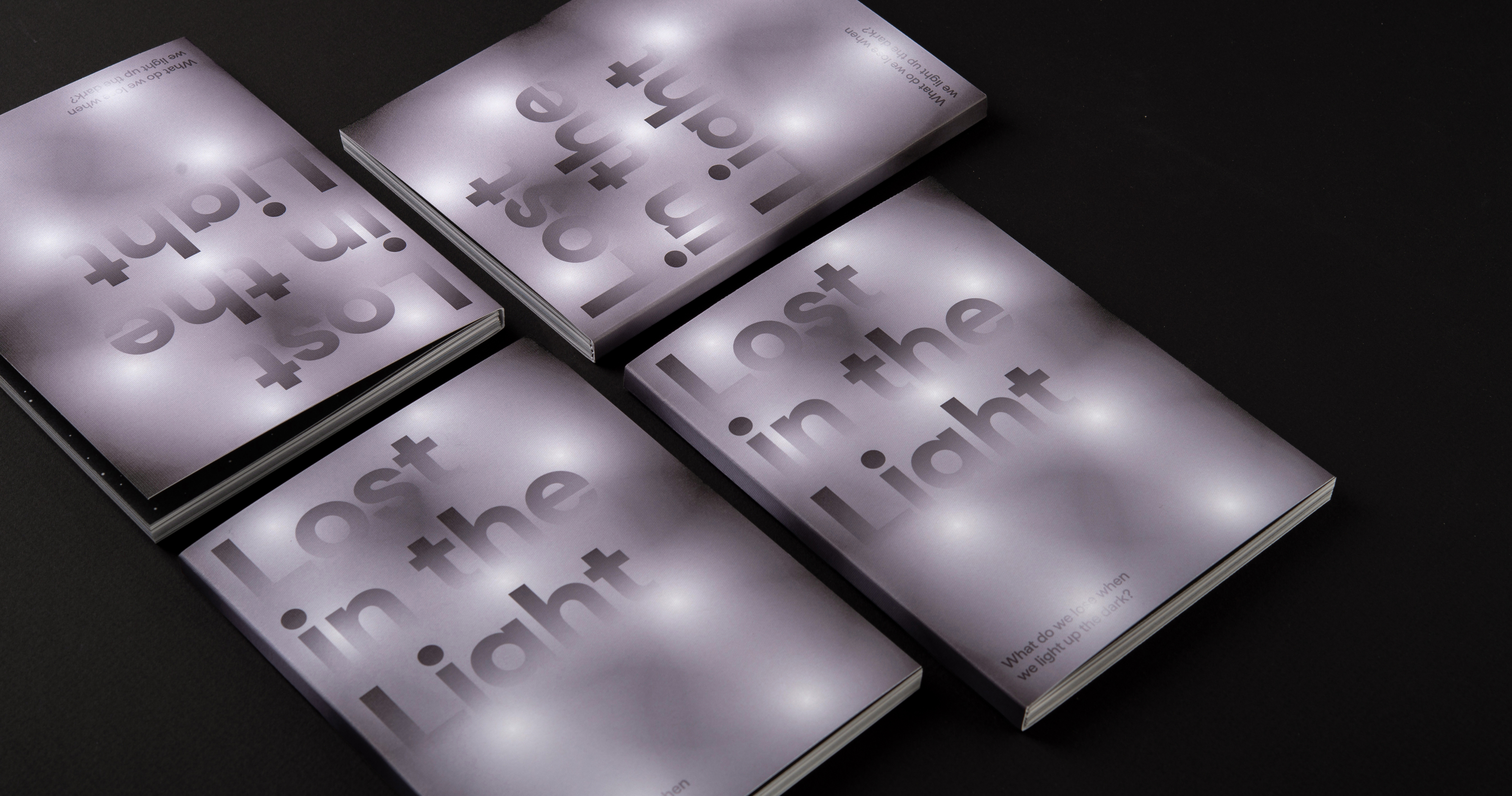Silver publications with embossed Lost in the Light lettering.