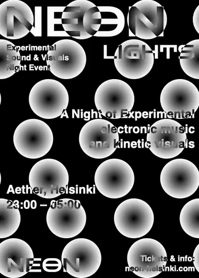 Neon Lights — black and white spheres