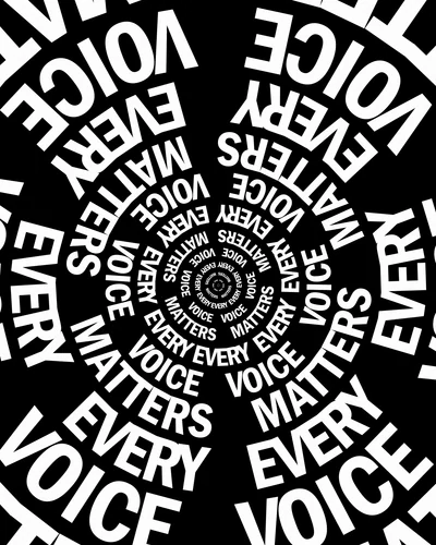 Every Voice Matters — black spiral